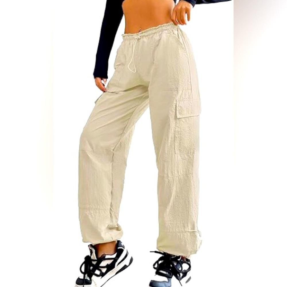 Refuge Women’s Cargo Pants Baggy Parachute Wide Leg Y2K Hiking Cool Sexy Size M